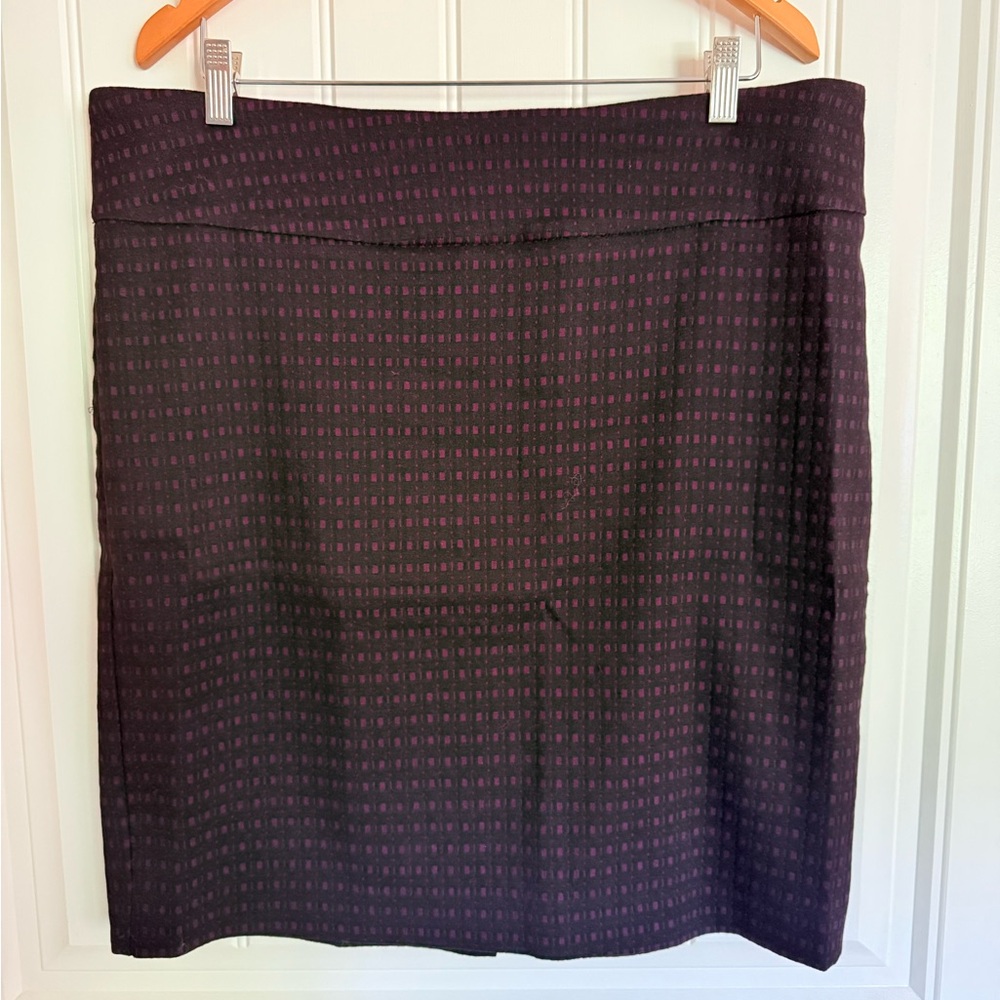 Margaret M Black and Purple Pencil Skirt